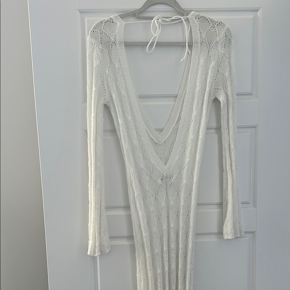 Dylan Deep V Maxi Dress in Ivory - Picture 4 of 4